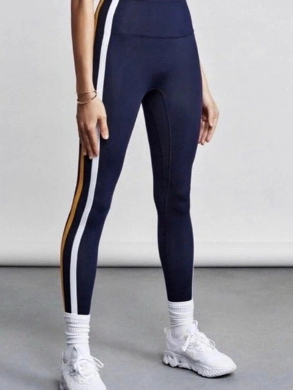 Bandier All Access Headliner Fleece Lined High Rise Leggings Navy NWT S